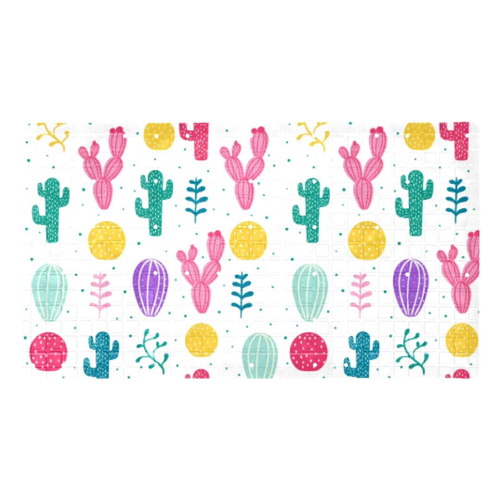 Tapis de douche antidérapant cactus lavable en machine pour baignoire