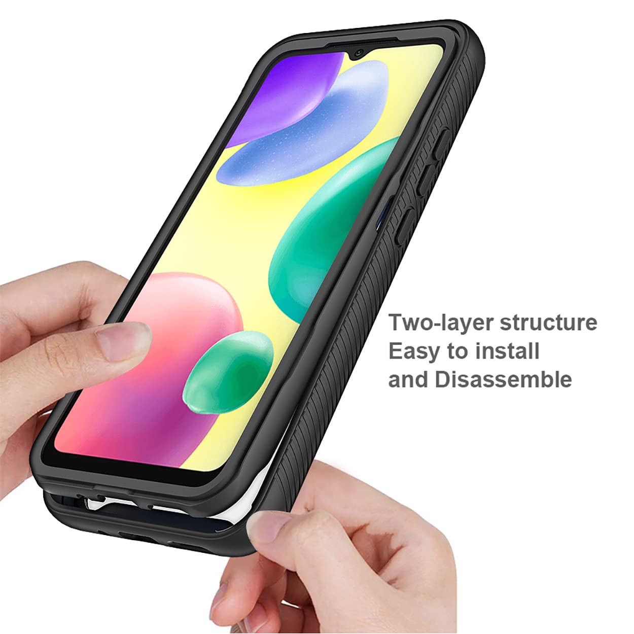 Cover 360° Per Xiaomi Redmi 10C | Custodia Rugged Antiurdo Con Protezione Schermo Integrata | Viola Chiaro