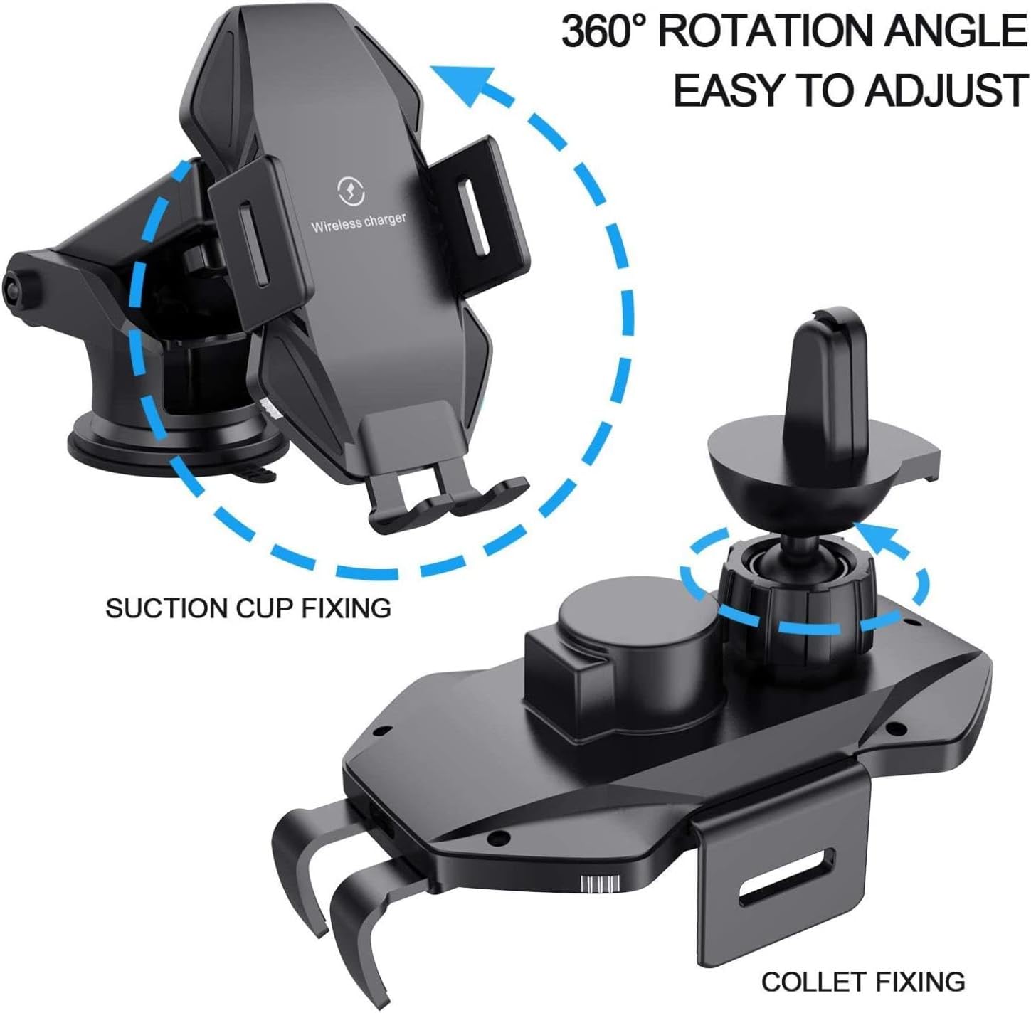 Selna Car Wireless Charger Mount Dashboard Air Vent Holder Compatible with Samsung Galaxy S24/S23/S21/S20 FE (Fan Edition), Fast Charge Auto Sensor Dock Cradle 10W and 7.5W