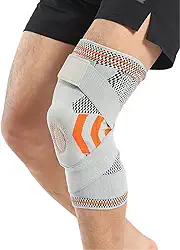 Joelheira 3D Silicone de compressão articulada | Modelo PREMIUM com hastes flexíveis e ajustáveis |DEPARTAMENT STORE (LARANJA, GG)