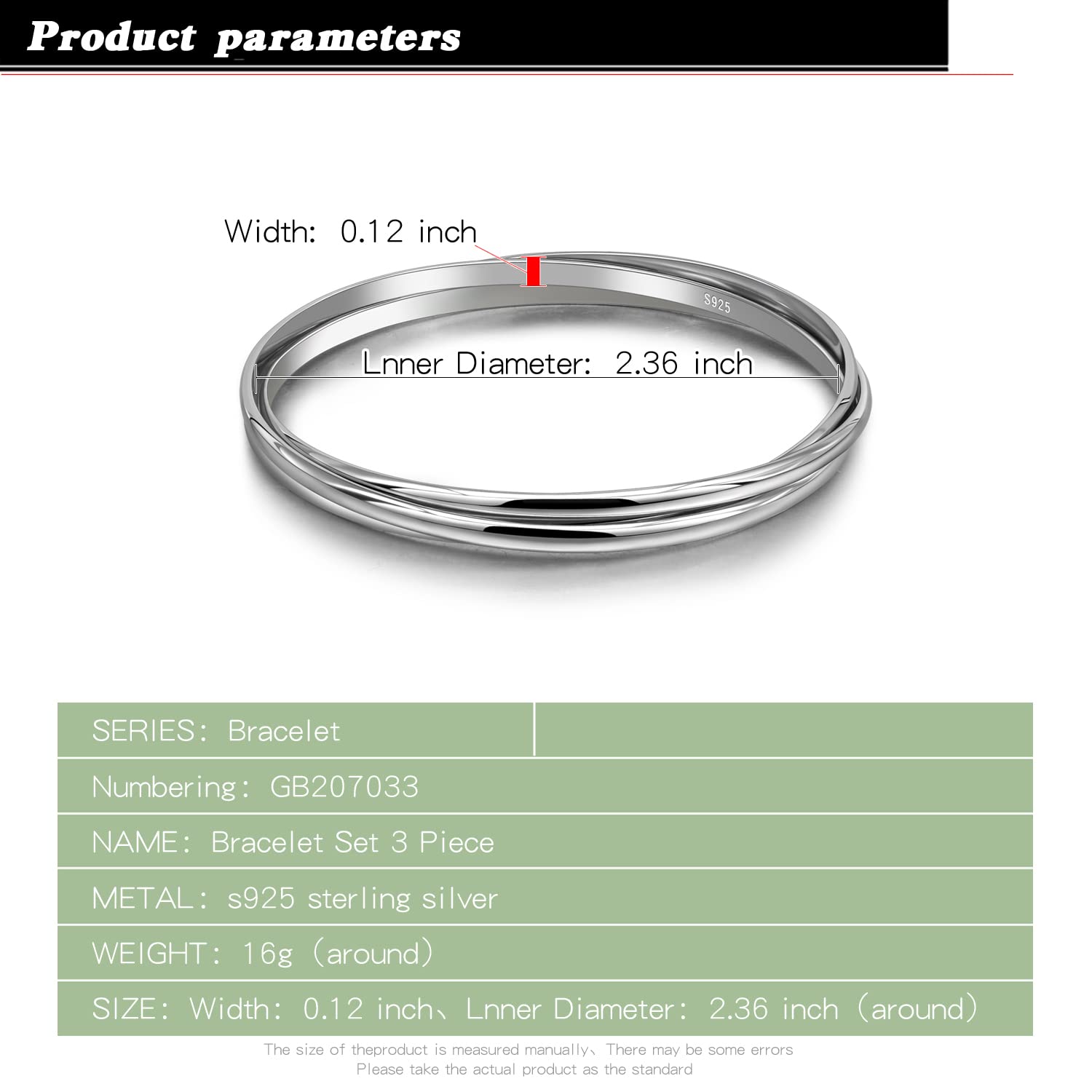 Dankadi Bracelet Fin en 925 Argent 3MM de Large Plat Demi-Rond, 60MM 65MM 68MM de Diamètre Lot de 1/2/3 Plaqué Or Rose Jonc de Manchette Lisse Simple Style Classique Pour Femme Mère Adulte