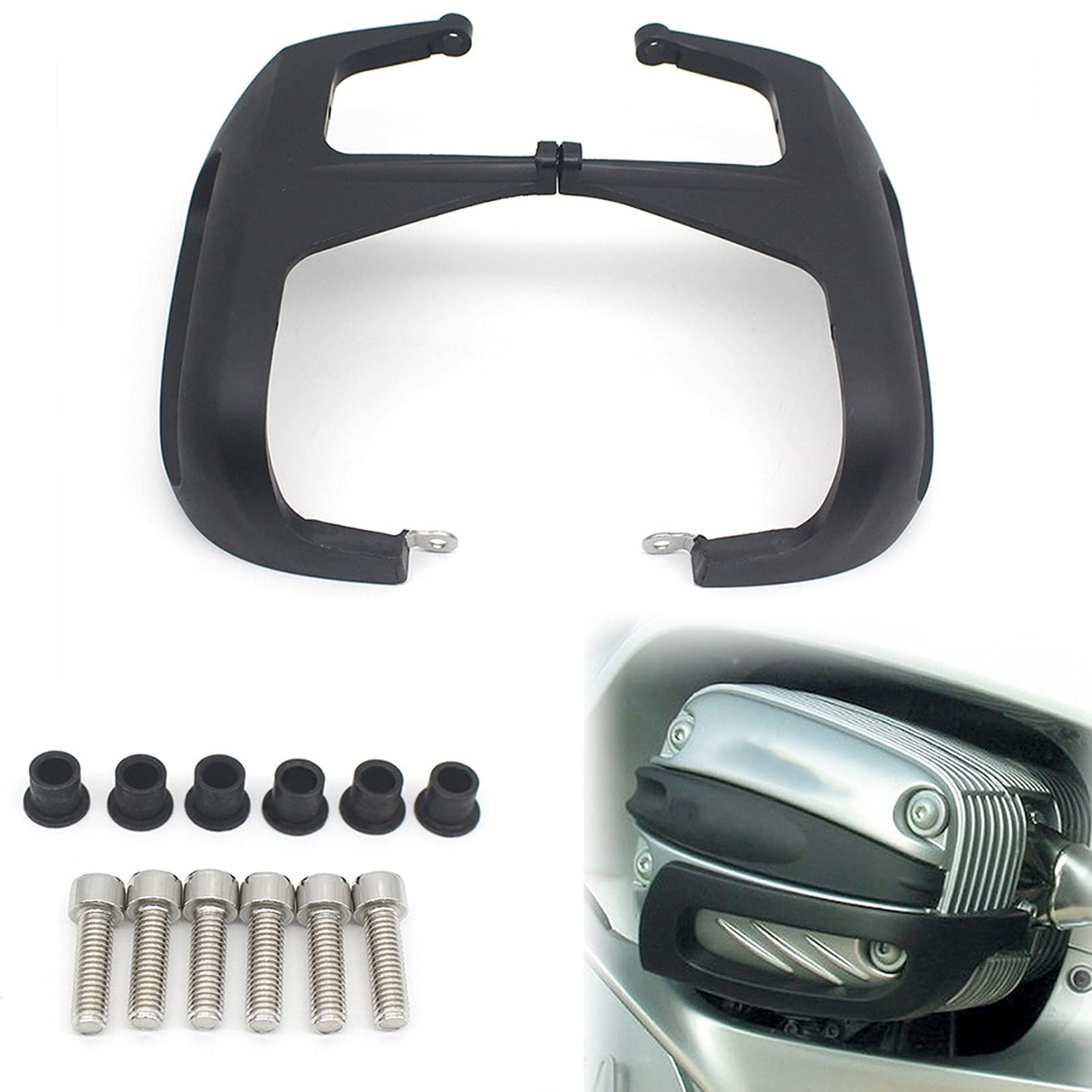 Coperchio cilindro, tappi cilindro a prova di caduta in plastica ABS nera protettiva per ricambio moto per R1150R/R1100S/R1150RS/R1150RT 2001-2003