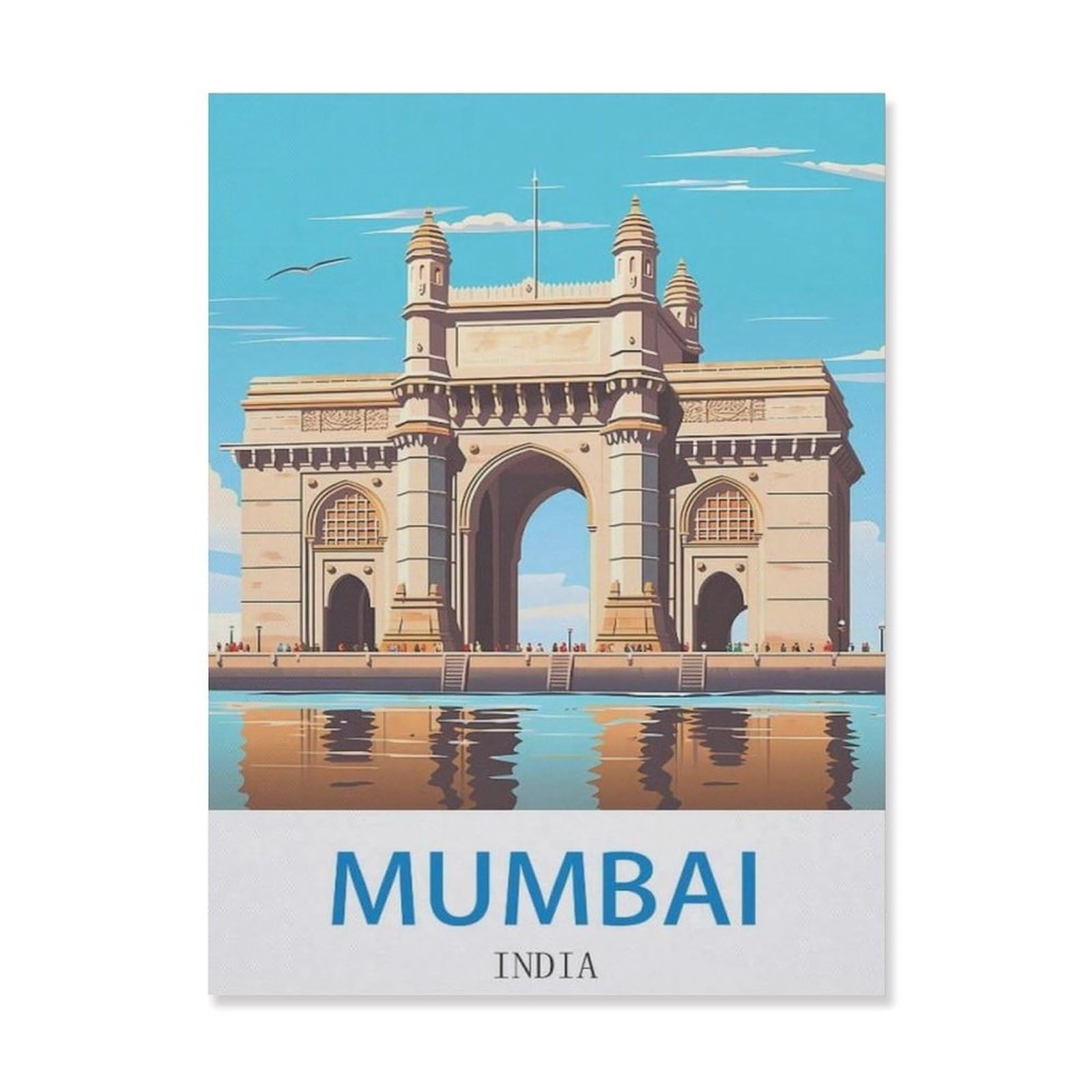 Mumbai India，Tin Sign Vintage Wall Poster Retro Iron Painting Metal Plaque Sheet for Bar Cafe Garage Home Gift Birthday Wedding(30x40cm）12x16 inch-EI21