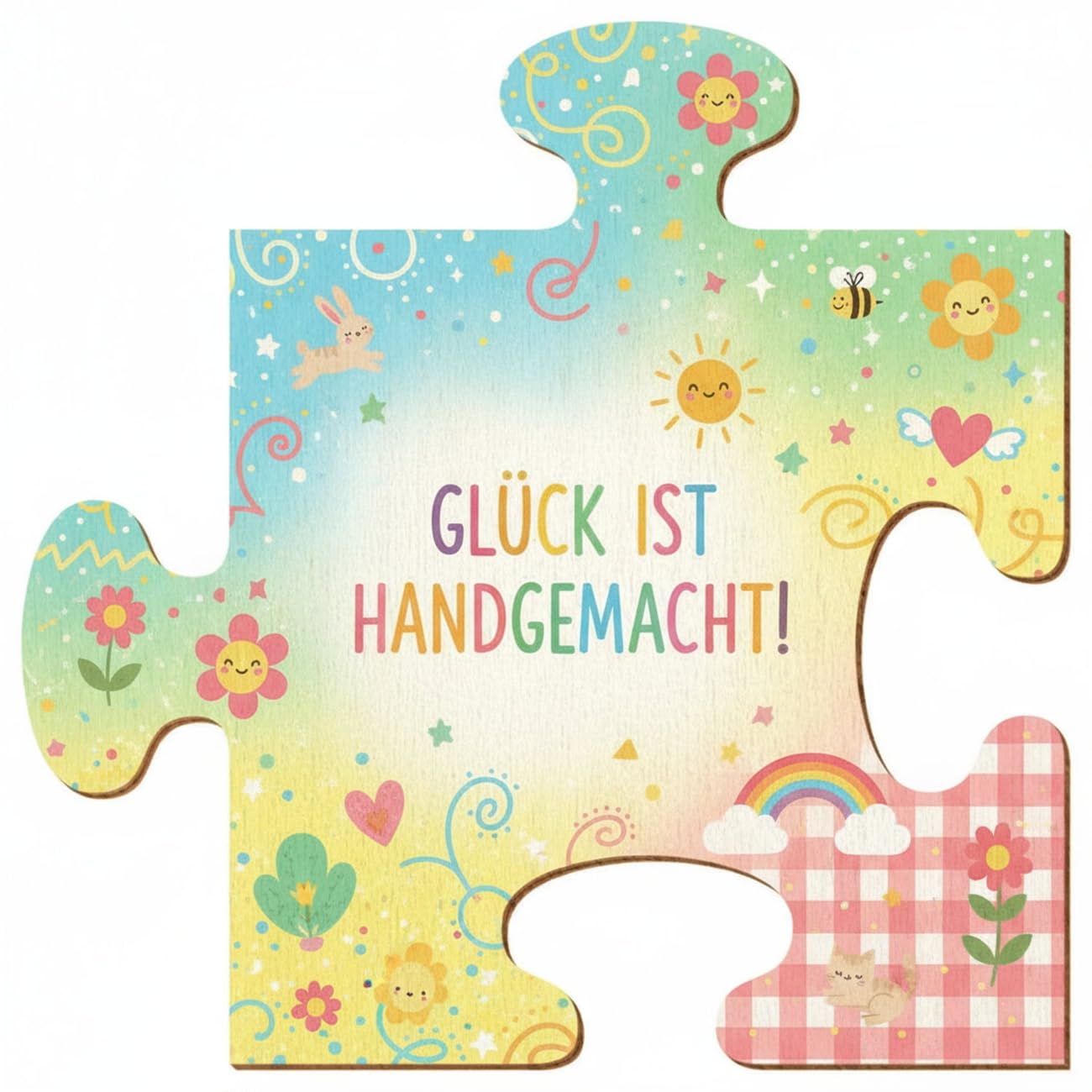 Puzzle quadrato in legno, decorazione fai da te, 3-50 cm, confezione da 100 pezzi, altezza x larghezza: 3 x 3 cm