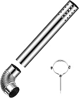 Blulu Stainless Steel Direct Vent Pipe Kit for Tankless Water Heater: 3" OD Elbow, 19.7" Horizontal Pipe with Rain Cap