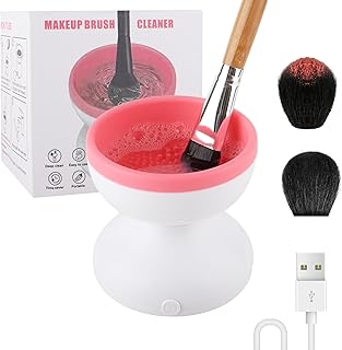 الة تنظيف فرش المكياج الكهربائية، أداة غسيل فرش المكياج سريعة التنظيف بدوران سريع وتنظيف في ثوان من دايزدسايت، لون أبيض