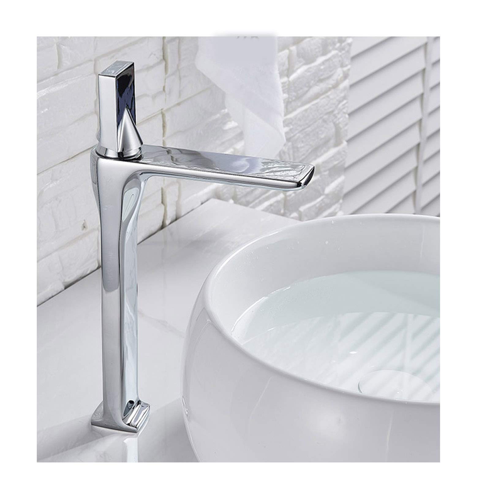 Robinet de lavabo anti-fuite avec mitigeur monocommande en laiton et cartouche céramique