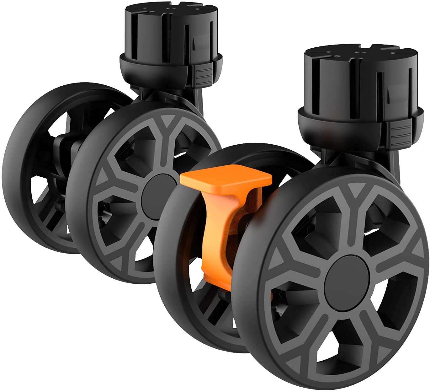 Heavy Duty Rotation Wheels Durable Wear-Resistant Noiseless 360°Rotate Wheel for BY06 Folding Utility Cart Shopping Trolley(Black-2PACK)