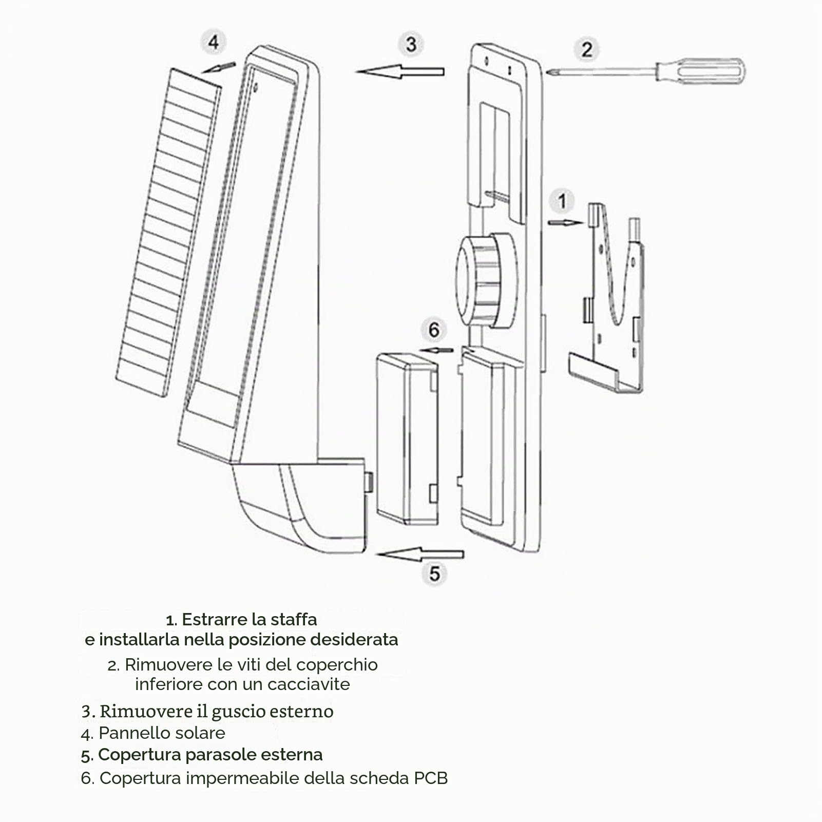 Sirena wireless Wolf-Guard JD-W06, flash stroboscopico LED solare da esterno 433 MHz come deterrente Plus, sirena live 110dB, 12x7 pollici (JD-W06 1HW 2YK)