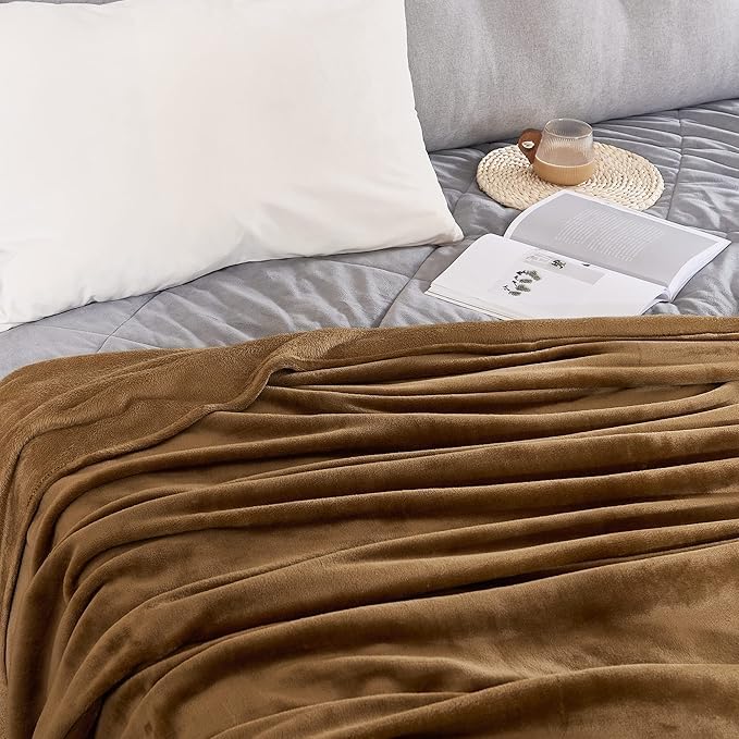Image of Amazing Super Soft Double Bed Woollen Quilt Cover, 310TC Warm Duvet Cover, Woolen Duvet Cover /Rajai Cover /Blanket Cover /Quilt Cover King Size=90x100 Inches, Winter Blanket Cover (Brown)