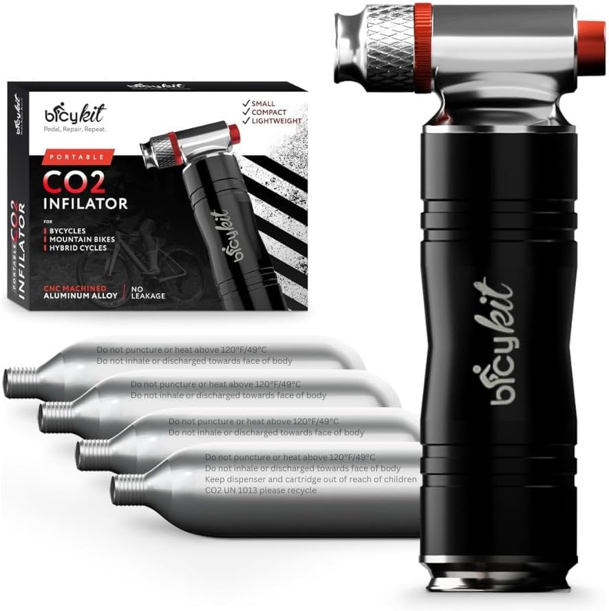 Bike Tire Pump PRO BIKE TOOL Threaded CO2 Cartridges - 16g Quick Inflation For Road/MTB Tires (10-Pack) Co2 Cartridges For Bike Tires