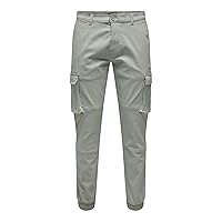 Pantaloni Cargo Uomo ONLY&SONS Taglio affusolato Polsini Elastici Tasche Cargo