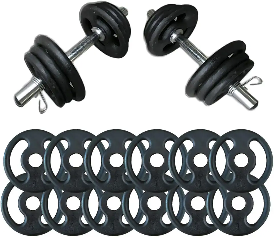 CIUZE Kit de Halteres de Barras Ajustável 40cm com 12kg em Aço Inoxidável Vários Cores