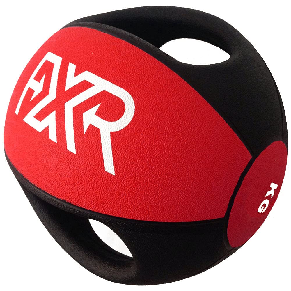 FXR Sports RUBBER RED/BLACK DOUBLE HANDLE MEDICINE BALL - 9kg