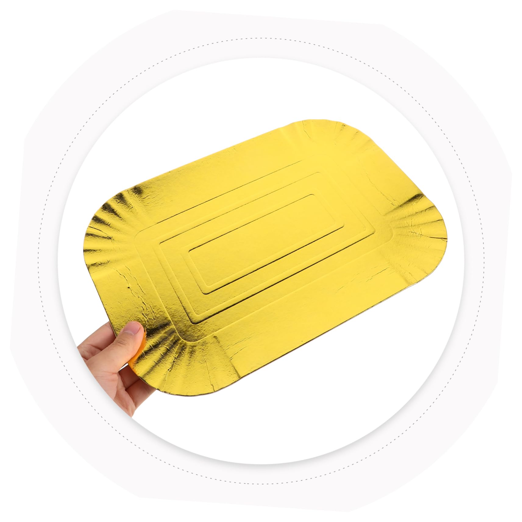 FRCOLOR Piatti di Carta Usa e Getta Oro in Carta Foglia di Alluminio, Design Semplice e Alimentare, Confezione da 10 Pezzi per Banchetti e Hotel
