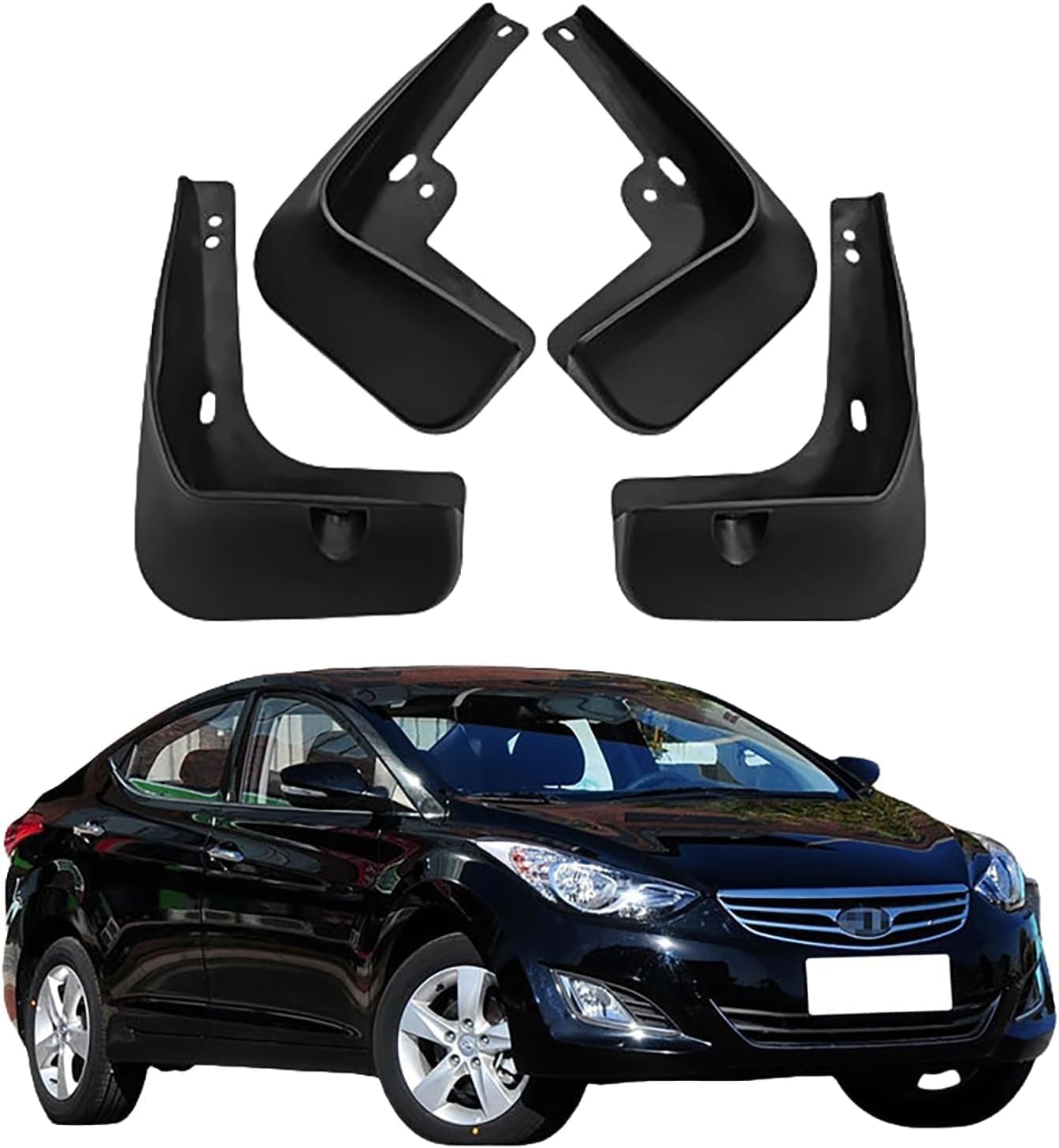 Nysldsco Normal 4Pcs Premium Mud Flaps For Hyundai Elantra 2011-2015 Front And Rear Splash Guards Durable Mudguards Protection Against Road Debris