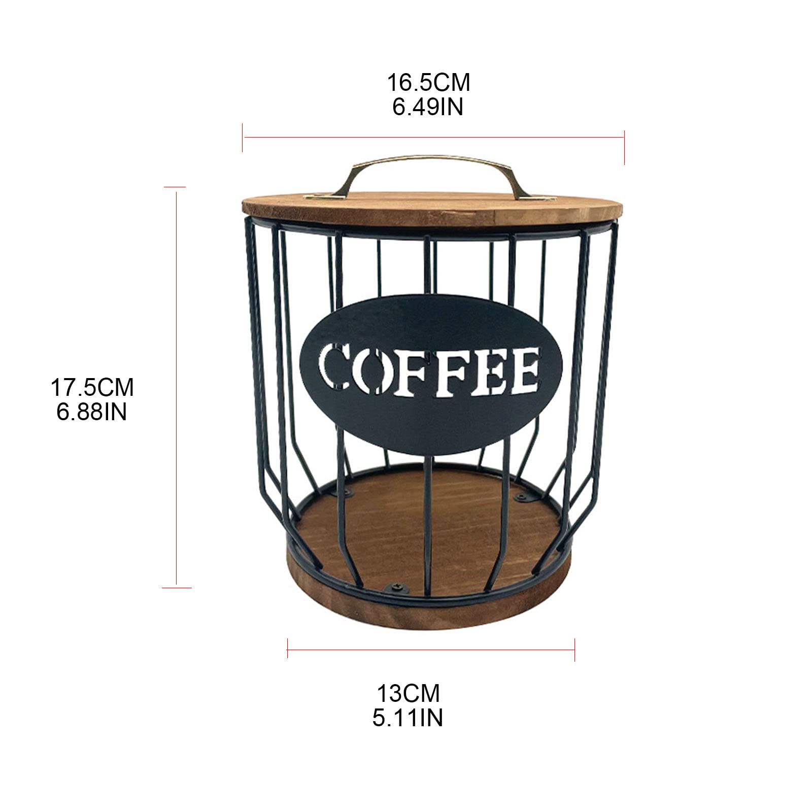 Cestello da caffè con base in legno in ferro per caffè espresso da cucina