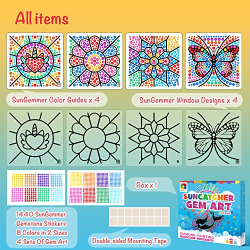 Craftoy Suncatcher Big Gem Art Craft Kits For Kids, Diamond Painting Window Art Craft Paint By Number Kits Diy Painting Arts Crafts Supply Set Gift (Gem Art D) #TOP2