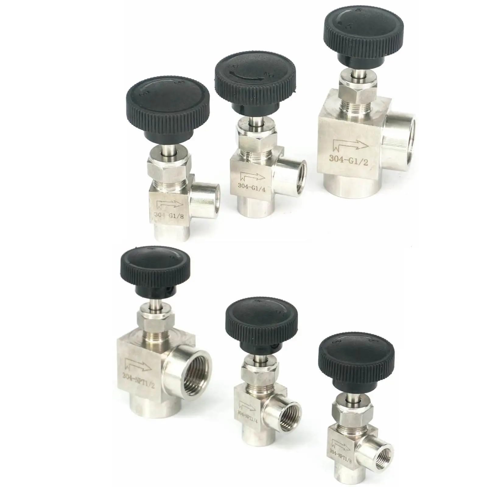 Válvula de aguja de 1/4" para control de flujo de gas y aceite en espacios reducidos