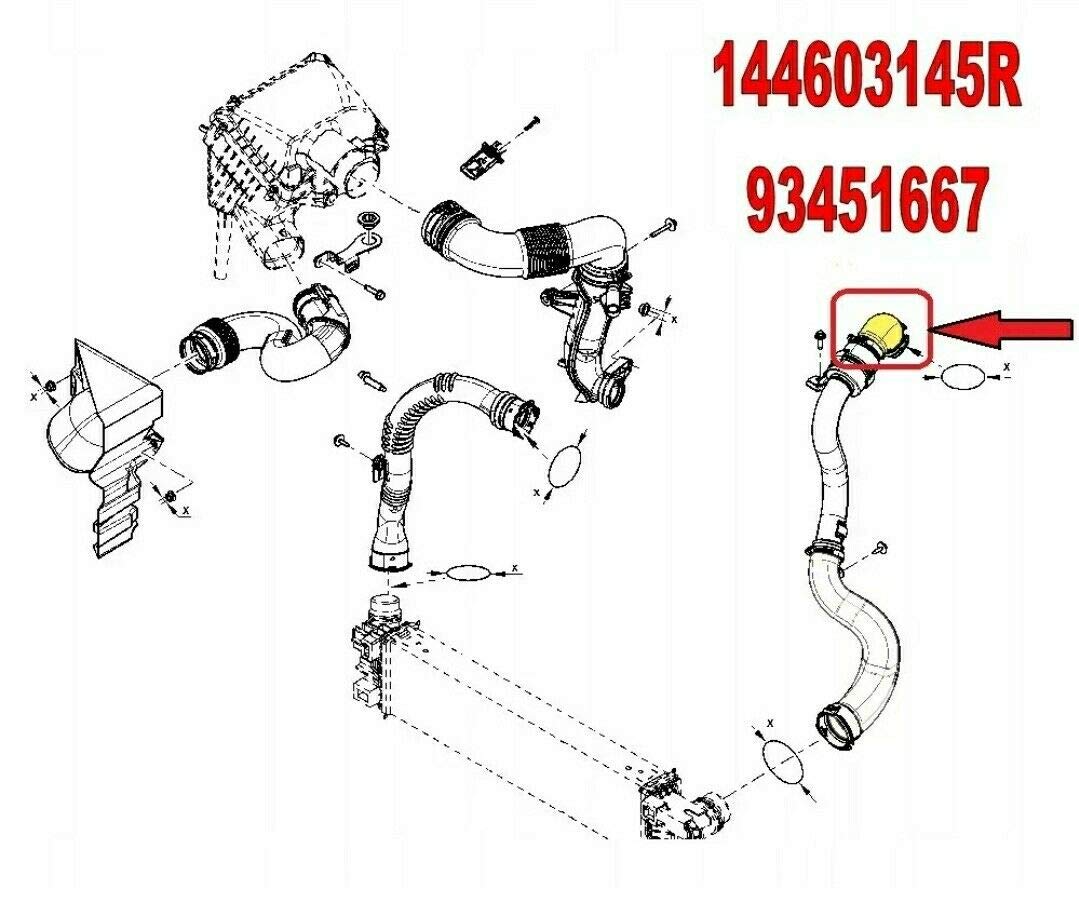 LLS-GERMANY Ladeluftschlauch Turboschlauch Kompatibel mit O.p.e.l. Vivaro - Ren ault Trafic III - Fi at Talento 144603145R 93451667 4422245