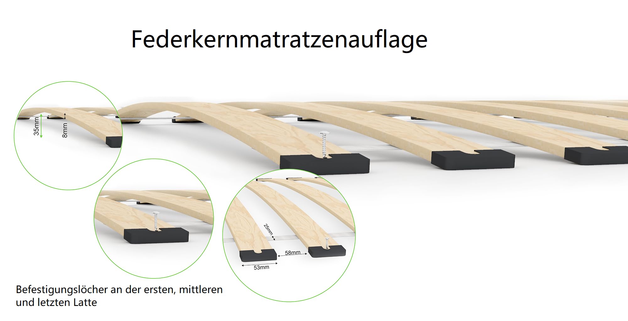 Generisch Lattenrost aus Birken-Federholzleisten,90 x 200 cm, 16 Latten Bett, Rahmen, Schlafen, Komfort, Holz, natürlich, Jugend, Schlafzimmer