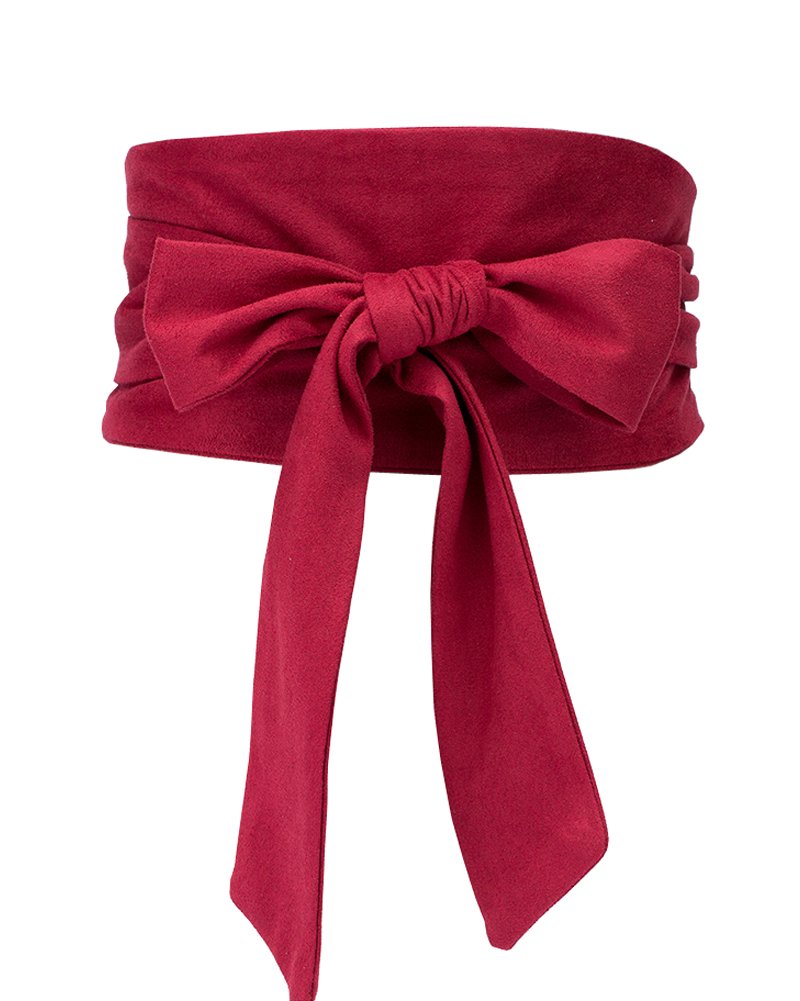 AecibzoWomen's Bowknot Self Tie Wrap Around Obi Waist Band Cinch Boho Waist Belt