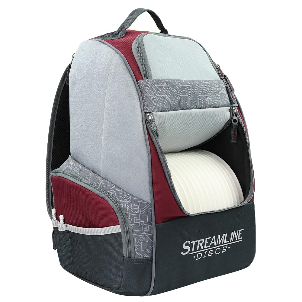 Streamline Discs Shuttle Disc Golf Backpack Bag (Burgundy/Black)