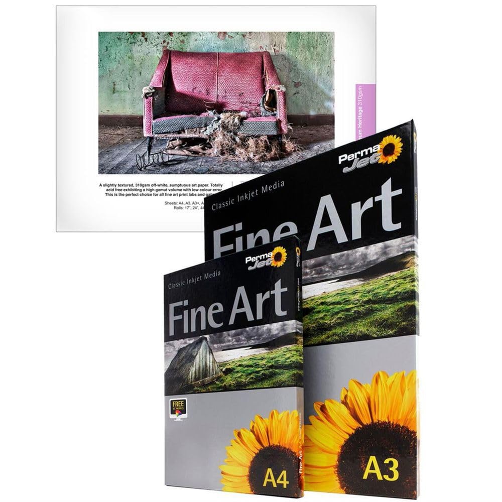 PermaJet Museum Heritage 310gsm | A3+ 25 Sheets | Inkjet Textured Matt Fine Art Photo Paper | APJ60233