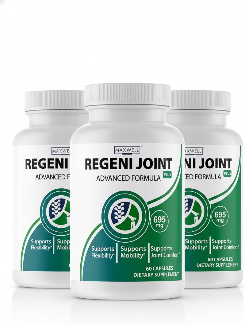 Regeniflex Capsules - Official Joint Advanced Supplement Formula, Maximum Strength, Natural Vitamins for Overall Health & Wellness Review, 60 Capsules (3)