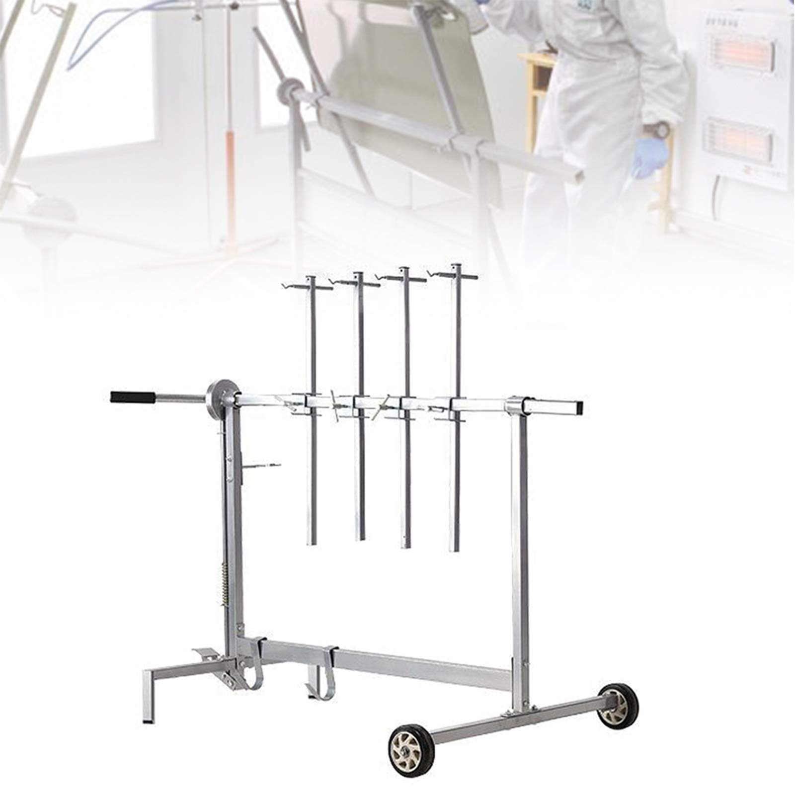 TBVECHI Auto Body Paint Stand Rack, Auto Body Parts Painting Rack Hood Panel Hook Hanger Holder Spray Paint Rack (4 Locking Positions)