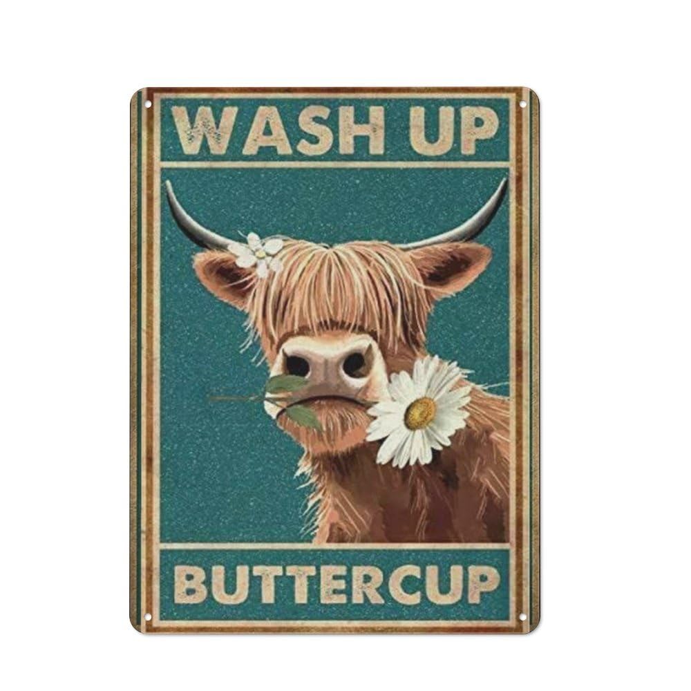 Yunking Tin Sign D Vintage Metal Tin Sign, 12X16 Inches, Buttercup, Wall Mount, Decorative_signage