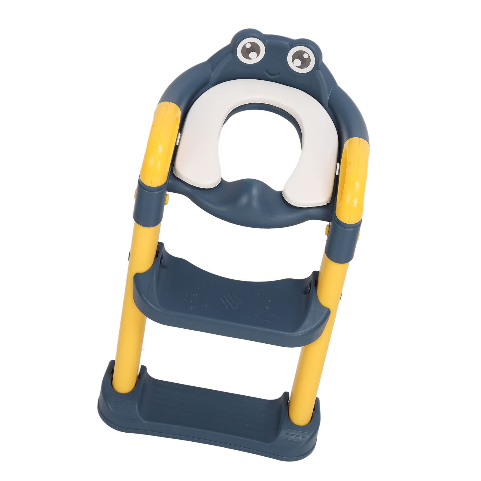 Sedile WC per Bambini con Vasino, Design Antiscivolo e Altezza Regolabile per Bambini Indipendenti, Materiale in PVC Morbido (Gialla)