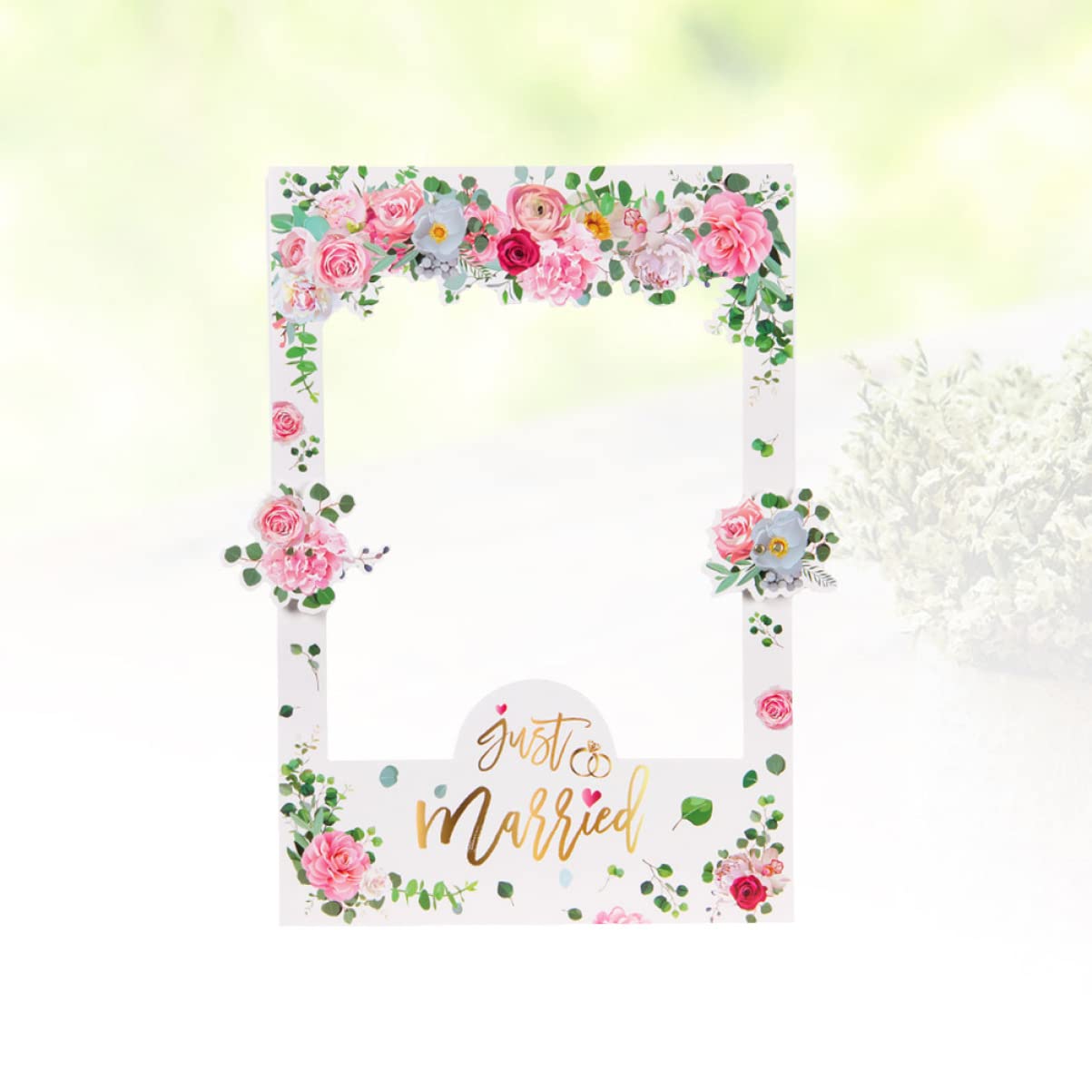 Abaodam 2stücke Floral Paper Photo Frame Für Hochzeiten Romantische Fotorequisiten Für Fotoautomaten Hochzeitsfeiern Und Stabiler Und Bilderrahmen Für Unvergessliche Erinnerungen