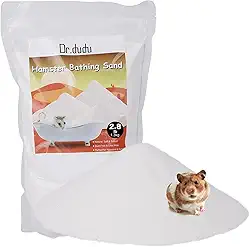 DR.DUDU Areia de banho para hamster, 1,3 kg, livre de poeira, areia do deserto ou areia de vaso sanitário para hamster, chinchilas, gerbil, camundongos sírios, pequenos animais (branco)