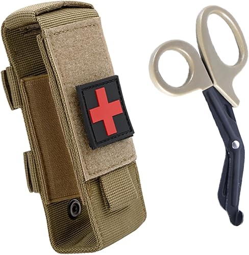 Upgrade Tourniquet Pouch with Shear, Molle Tourniquet Holder, Tactical TQ Trauma Tourniquets Scissors(Without Tourniquet)