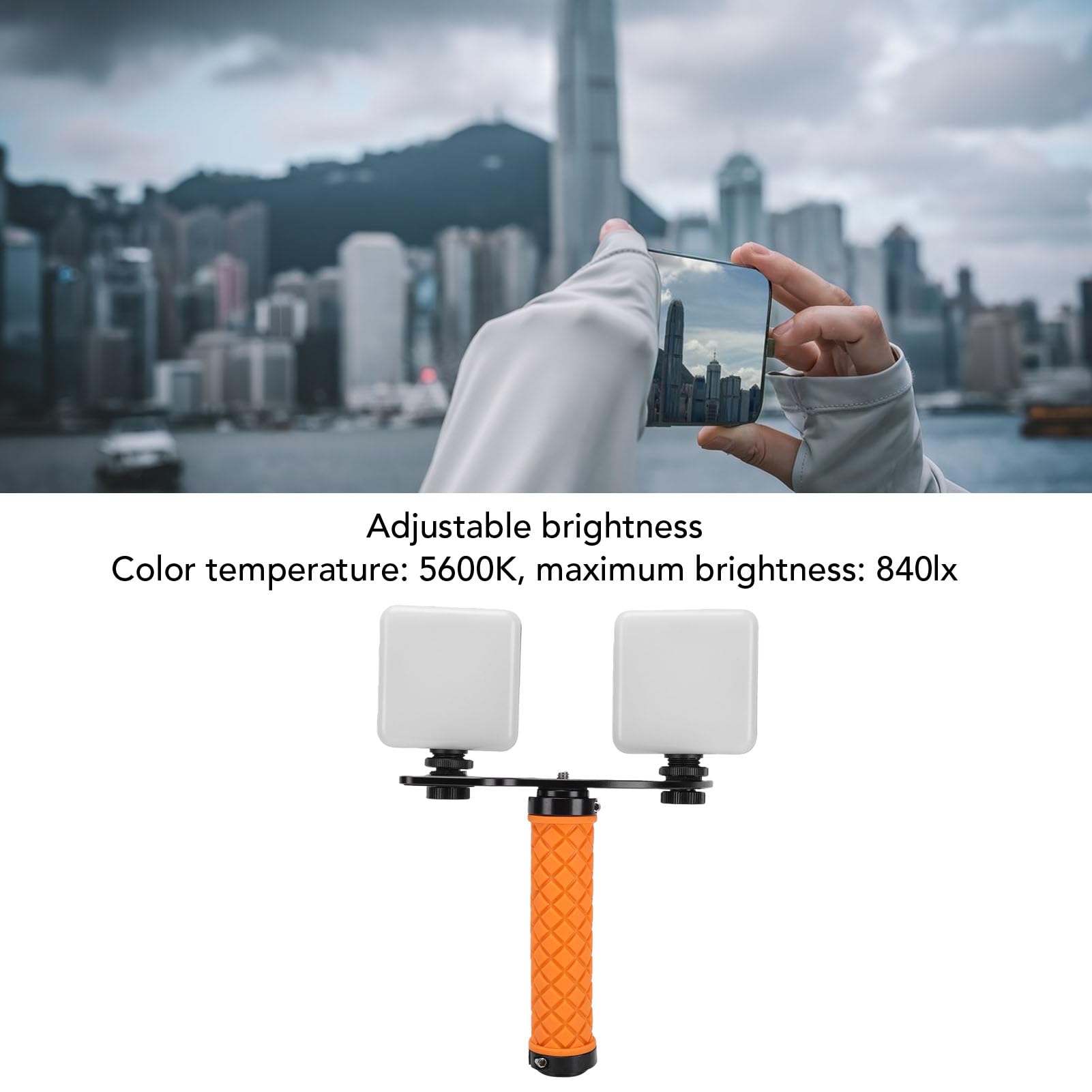 Fabater Juego de Luces de Vídeo con Brillo Ajustable, Iluminación de Fotografía Regulable de 5600K para Uso Doméstico y Exterior, 2 uds.
