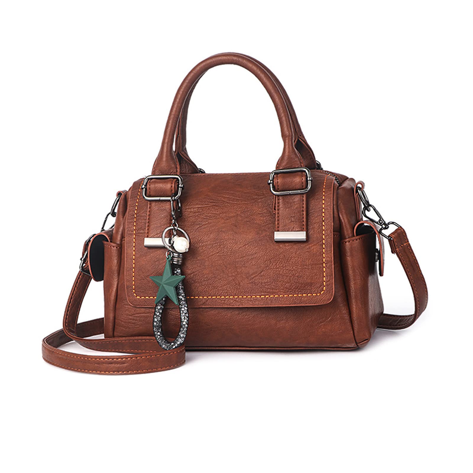 WolFum Borsa da donna con manico superiore Borse vintage da donna Borse a tracolla a tracolla Tasche multiple Borsa a tracolla Messenger Borsa piccola diagonale Pelle PU Raddoppia il comfort