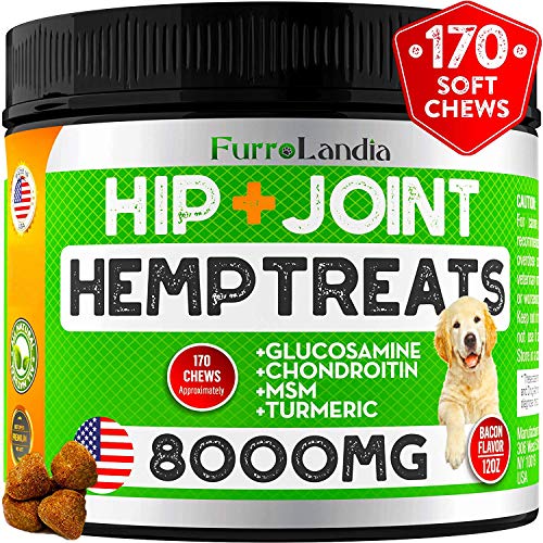 FurroLandia Hemp Hip & Joint Supplement for Dogs - 170 Soft Chews