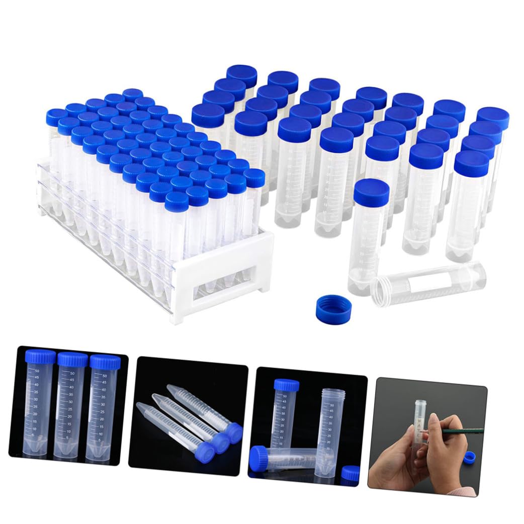 Ciieeo 81piezas Tubos De Centrífuga Desechables De Plástico De Tubos De Ensayo Con Tapa Para Experimentos Científicos Laboratorio