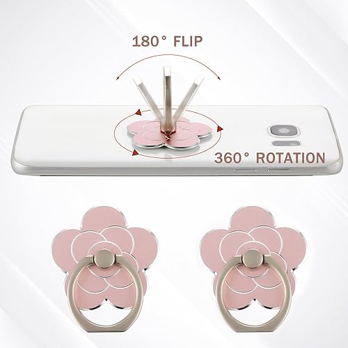 Miniatura 2 de Sibba 2 soportes para anillo de teléfono, soporte de anillo de dedo de flor para teléfono celular, accesorios universales de metal, compatibles con