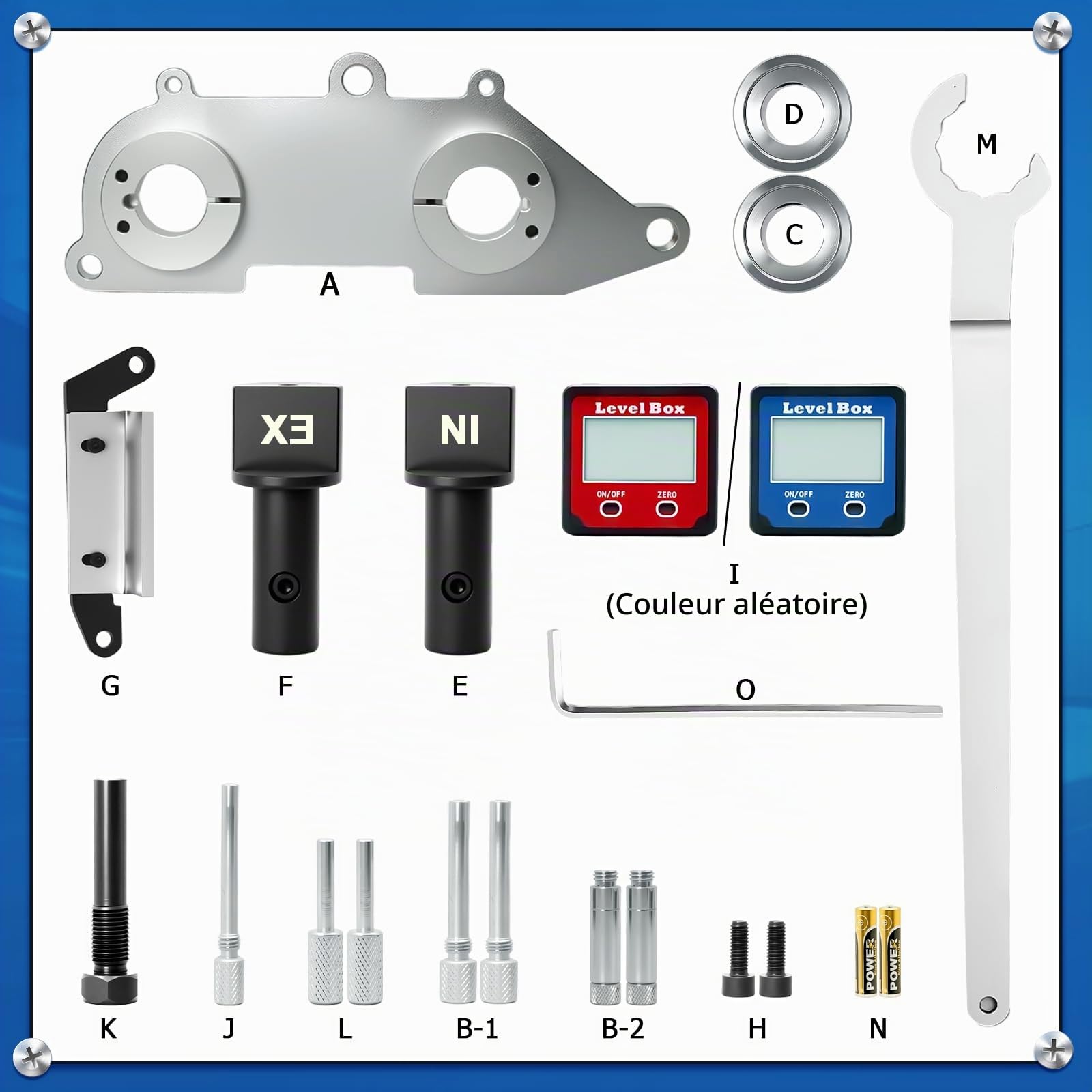RUIZHI Outil pour Courroie Dentée, Kit D'outils de Réglage pour Moteur Automobile avec Inclinomètre Compatible avec Audi, Seat, VW 1.5 TSI Petro, OEM : Vas 611 007, T10504/1, T10340, T10499