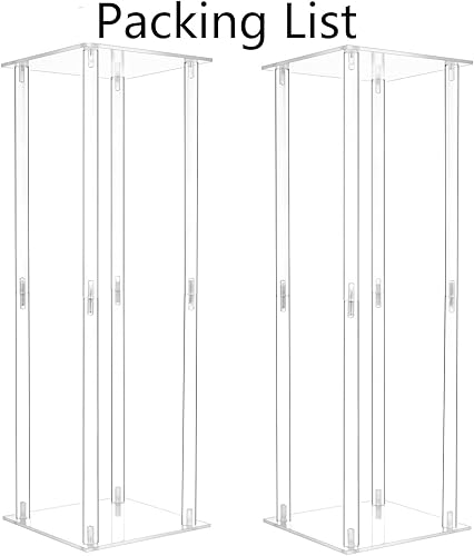 Miniatura 6 de Jarrones acrílicos para centros de mesa de boda para mesas, 2 piezas de 23.6 pulgadas de alto, jarrón geométrico de suelo, soporte de flores de