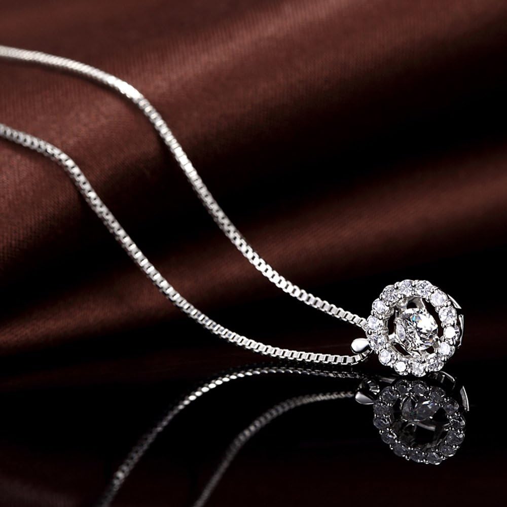 Han han 925 Sterling Silver Rose Pendant Necklace for Women with 5A+ Cubic Zirconia - Image 6