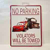 mattel マックイーンとメーターのNO PARKING ブリキ看板 Amazon.co.jp: CARS カーズ マックイーン メーター NO PARKING
