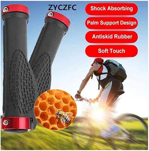 Miniatura 7 de Manubrio de bicicleta MTB a prueba de golpes para bicicletas de montaña, cómodo agarre antideslizante para bicicleta, manubrio de bicicleta de