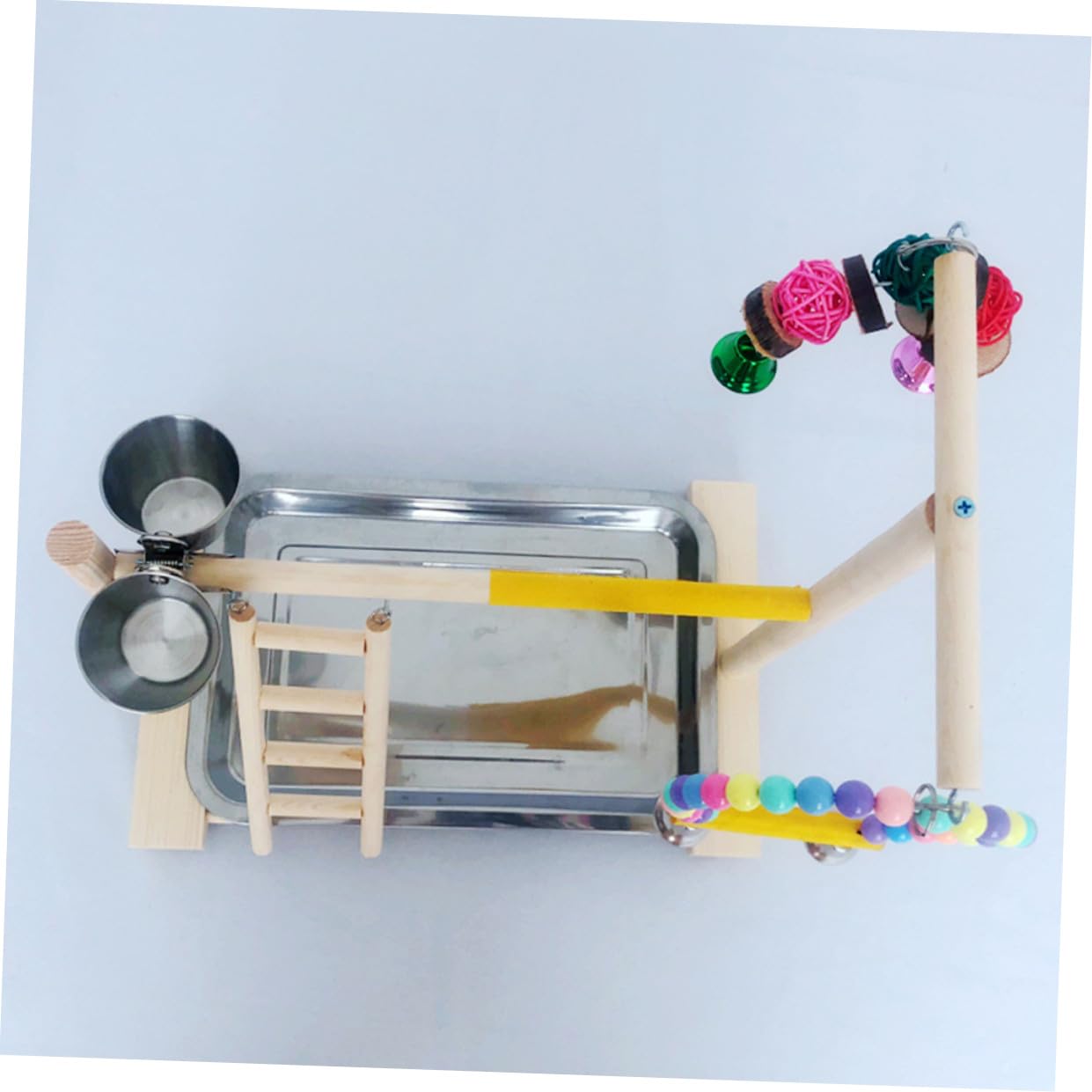 Happyyami 1set Parrot Play Stand Toy Struttura Per Uccelli Supporto Per Addestramento Interazione e Gioco Per Pappagalli e Uccelli Di Piccole Facile Da Installare Colori Variabili