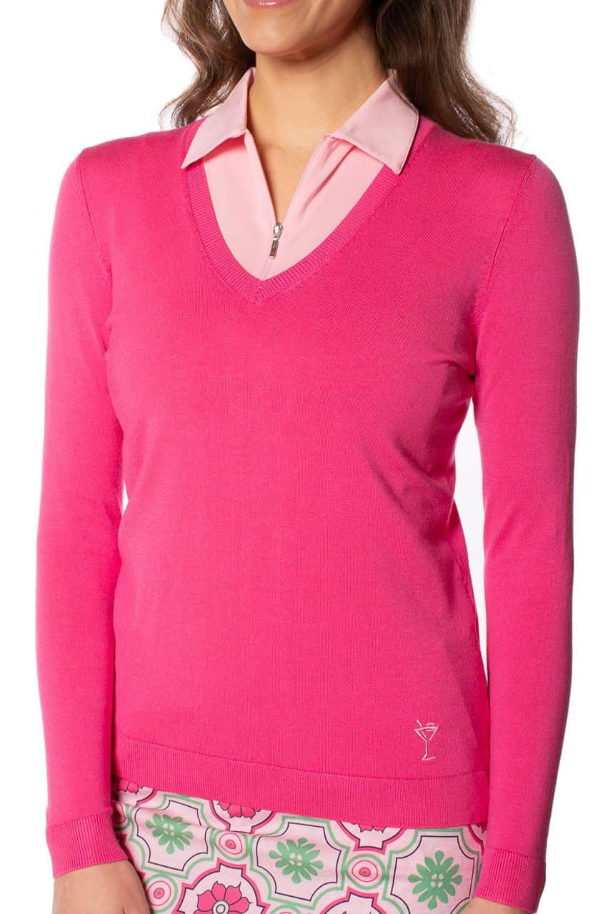 GOLFTINI Womens Golf Sweater Lightweight V-Neck Pullover for Golf Tennis Pickleball Everyday Wear