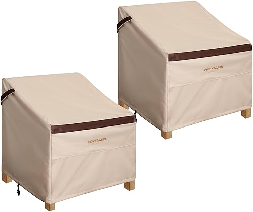 Juego de 2 fundas apilables para sillas de patio de 48 pulgadas de alto, impermeables, color gris, para sillas de bar y taburete, resistentes al