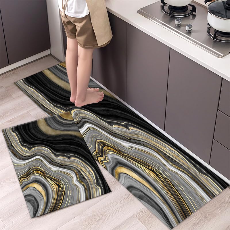Alfombra Cocina 50X160Cm Hojas Rosadas Vinilica Juego 2 Cuero Alfombras Cocina Antideslizante,Pasillo De PVC Impermeable,Antideslizante Y Resistente Antifatiga Al Aceite