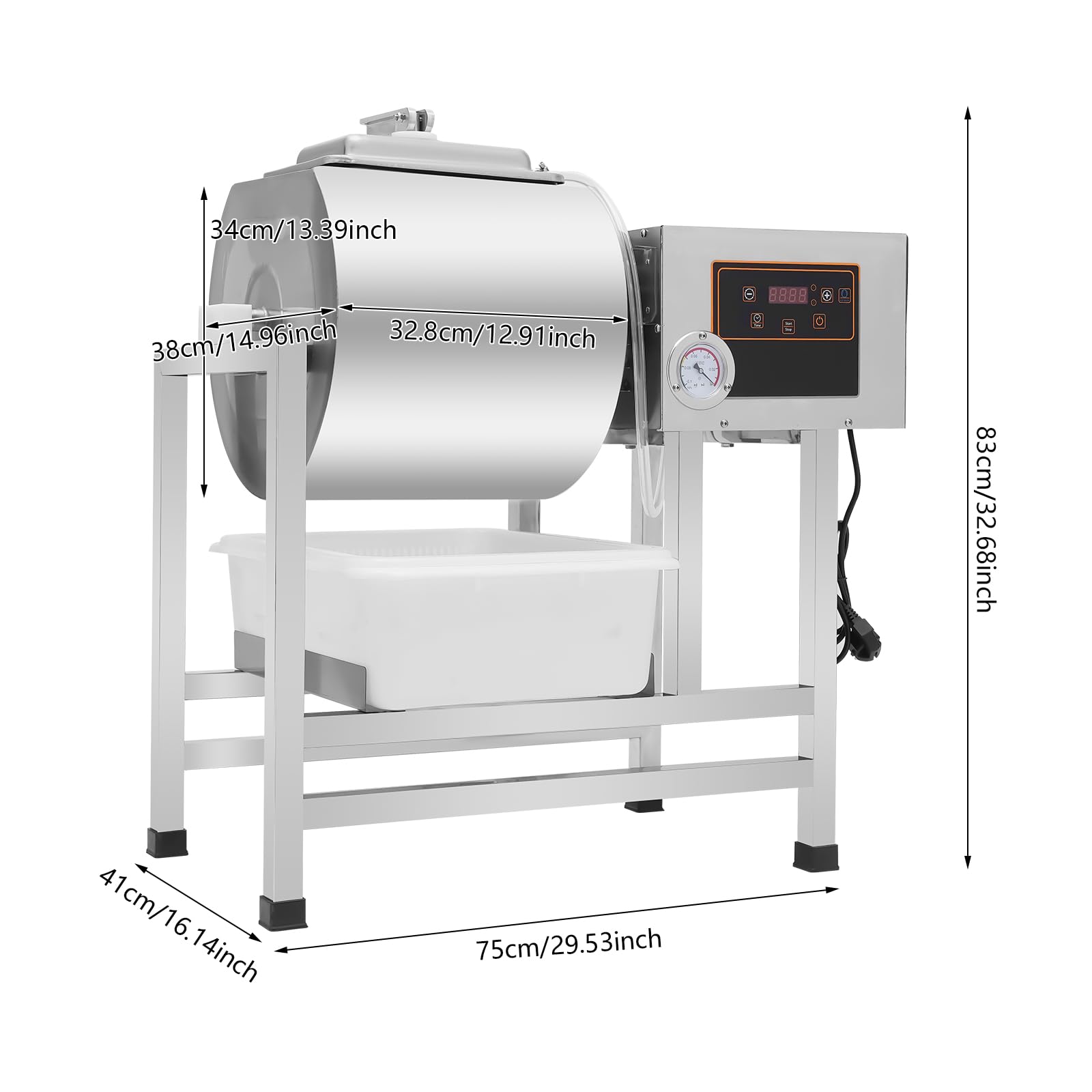 Fleischwolf Elektrisch 38L Fleischwolf Edelstahl Meat Grinder Hackfleisch Maschine Fleischerei 220V Fleischwölfe Fleischsalzmaschine Mischer Menger Fleischmischer 78 x 42 x 83 cm